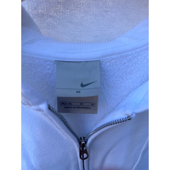 Nike 90s White Full Zip Hooded Sweatshirt Medium - Picture 4 of 4